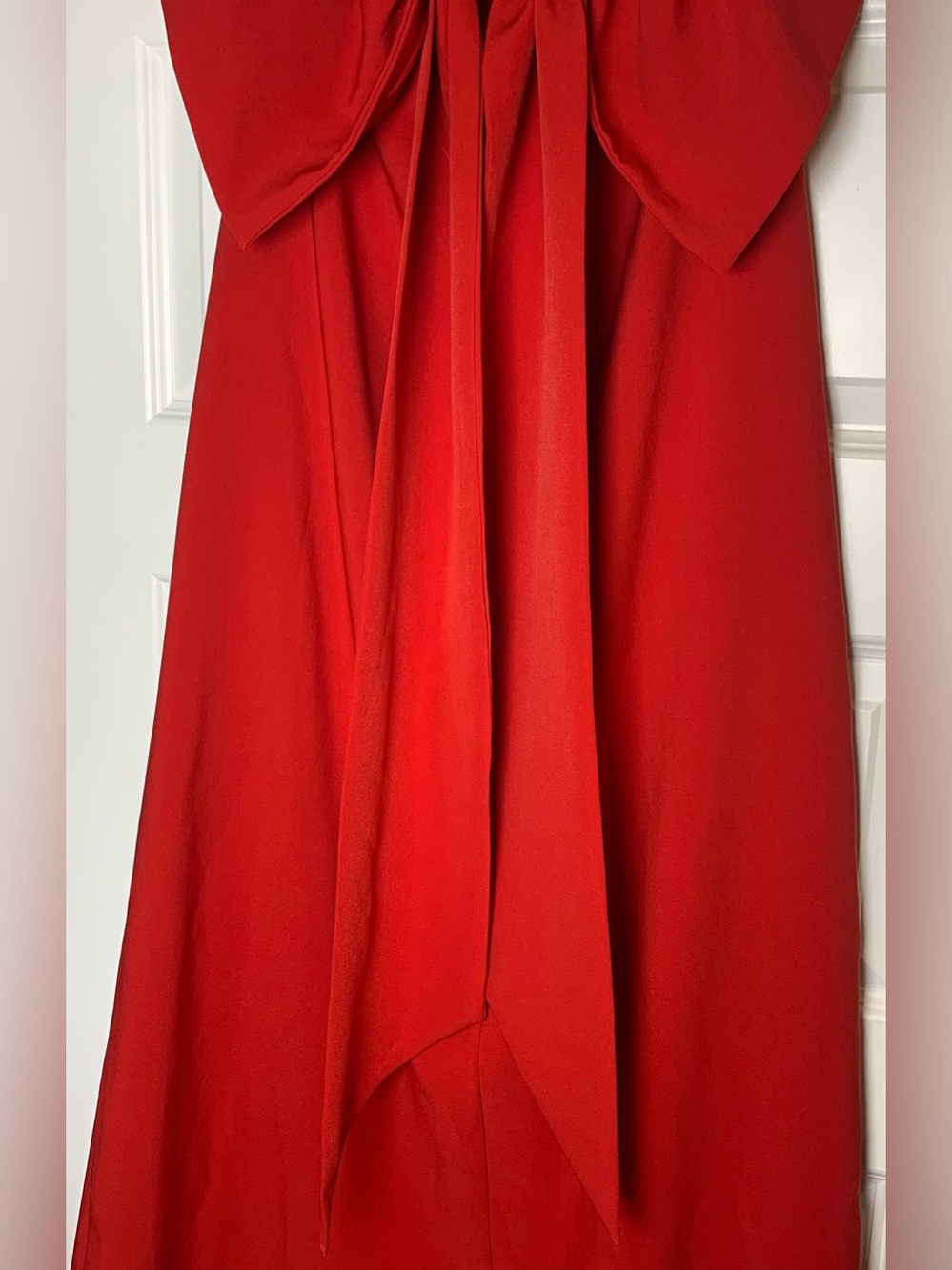 Peppermayo Red Bow Back Maxi Evening Gown Formal Holiday Wedding Guest Size 10 - Picture 7 of 12